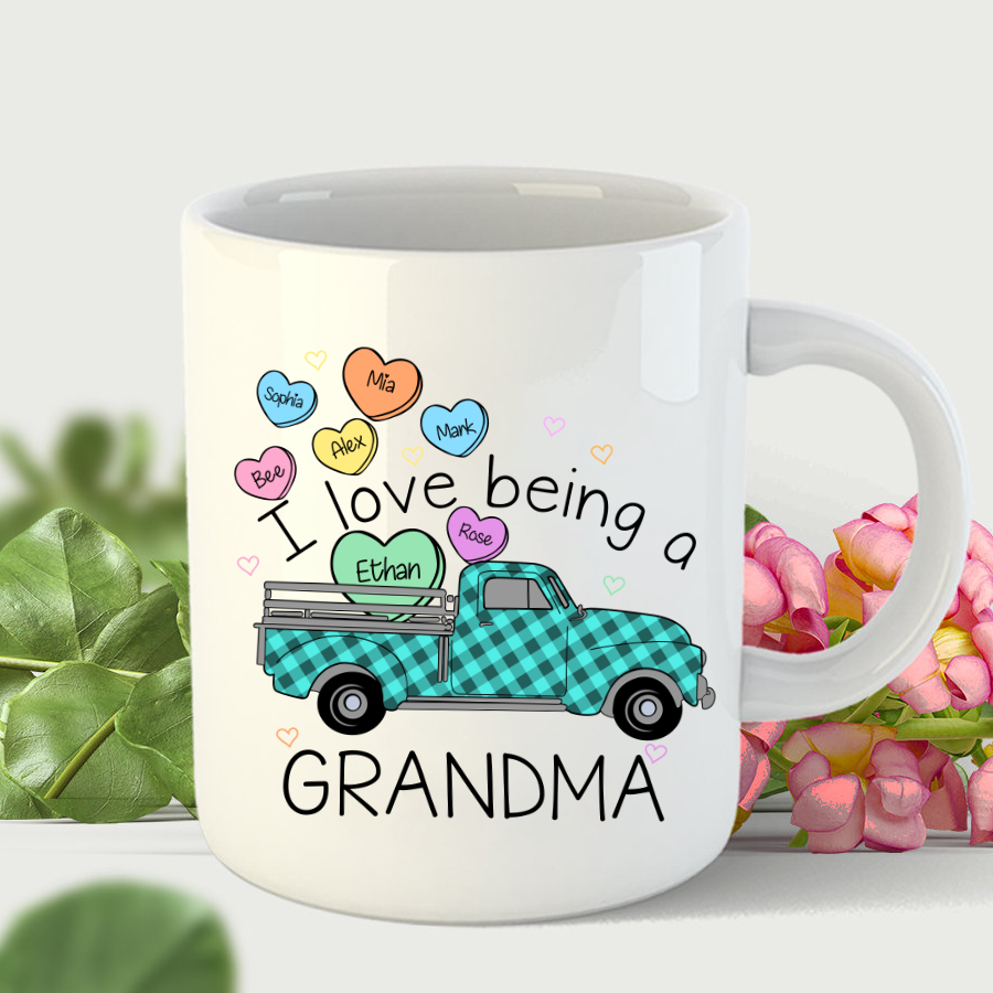 I Love Being A Grandma Truck Heart Colorful Mug