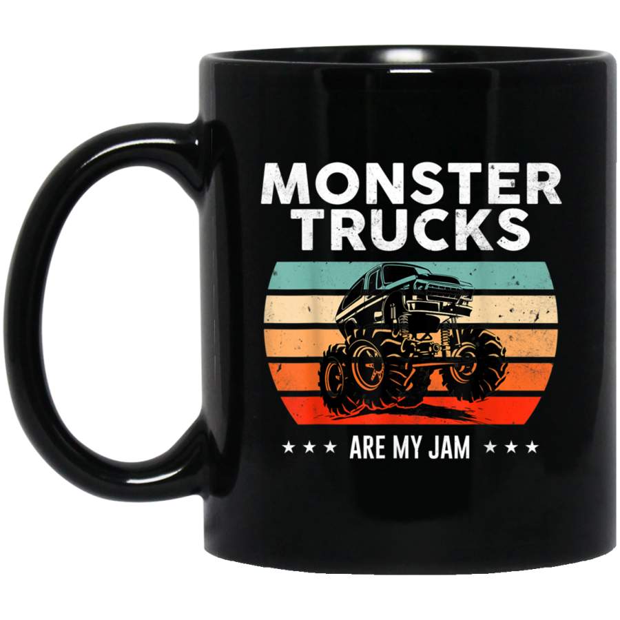 Vintage Monster Truck Are My Jam Retro Sunset Cool Engines Mug