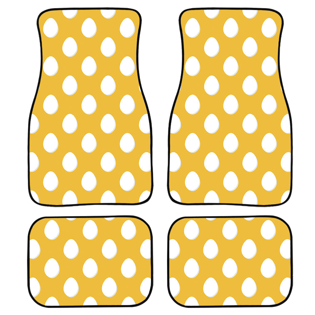 Yellow Eggs Pattern Print Front And Back Car Floor Mats, Front Car Mat