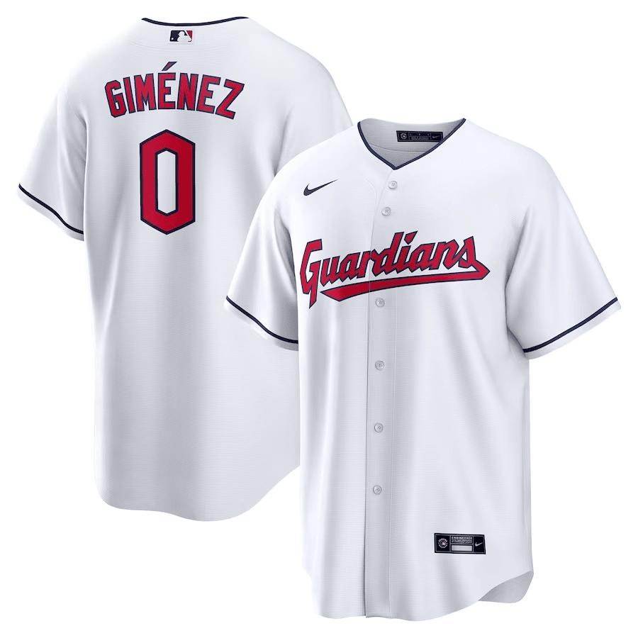 Andres Gimenez 0 Cleveland Guardians Home Men Jersey – White