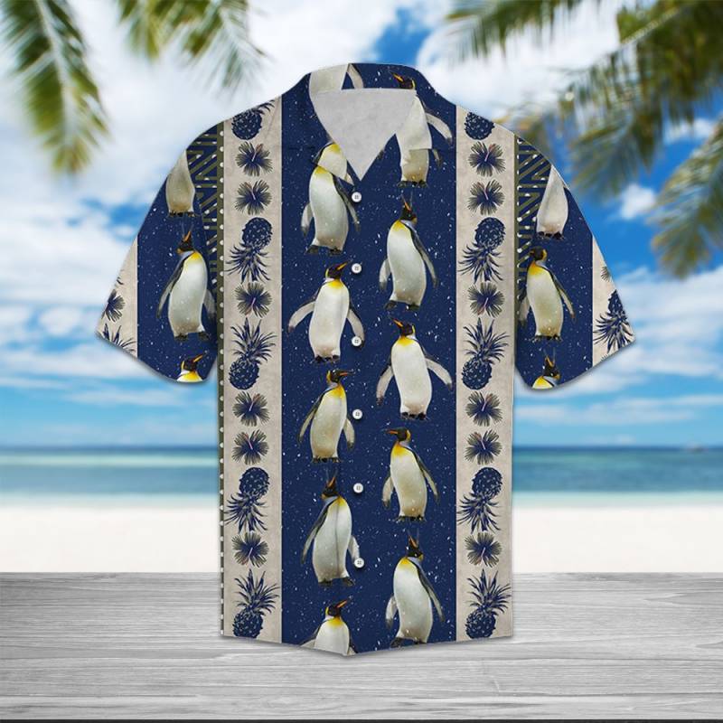 Penguin Pineapple Hibiscus Pattern T2207 – Hawaiian Shirt