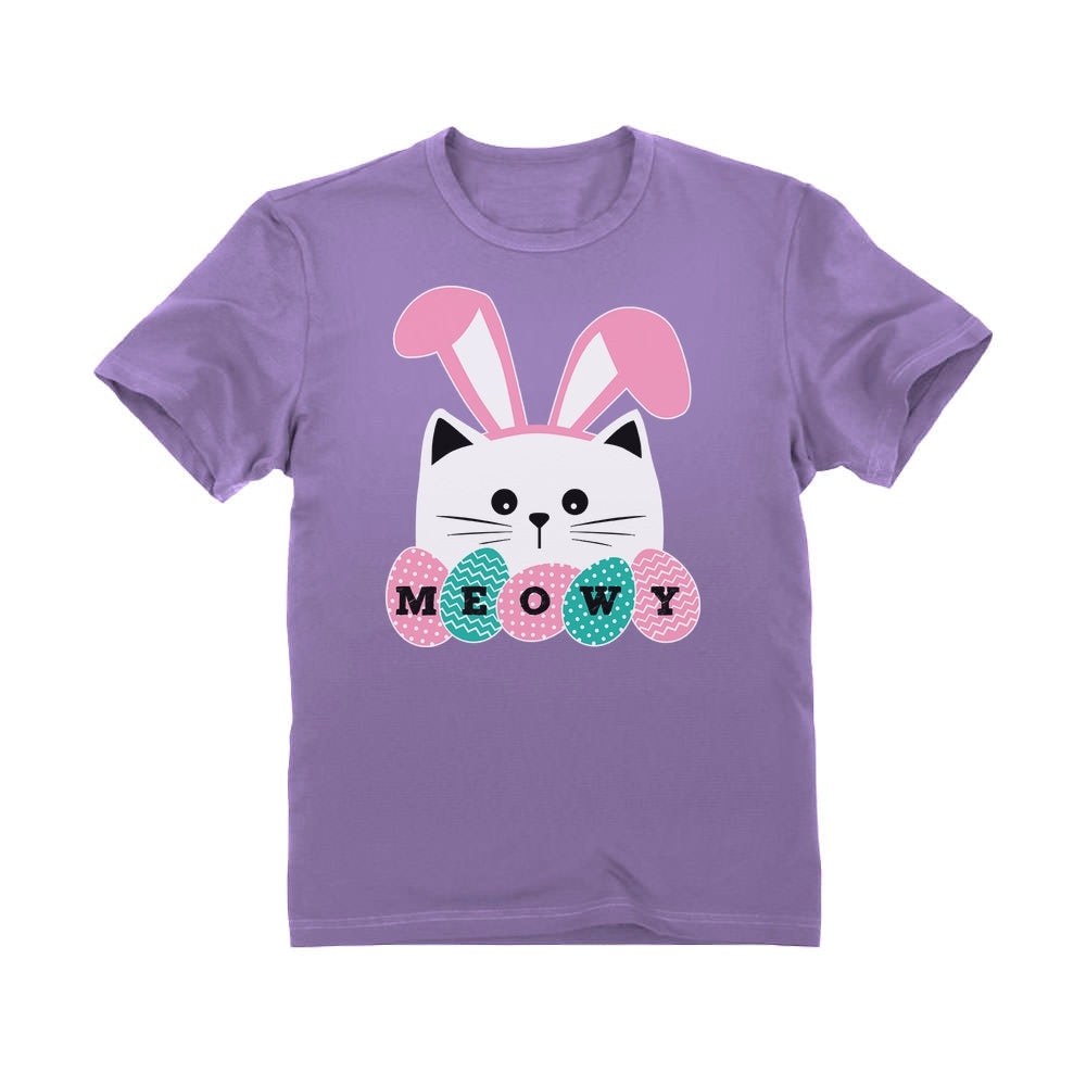 Meowy Easter Cat With Bunny Ears Toddler Kids T-Shirt