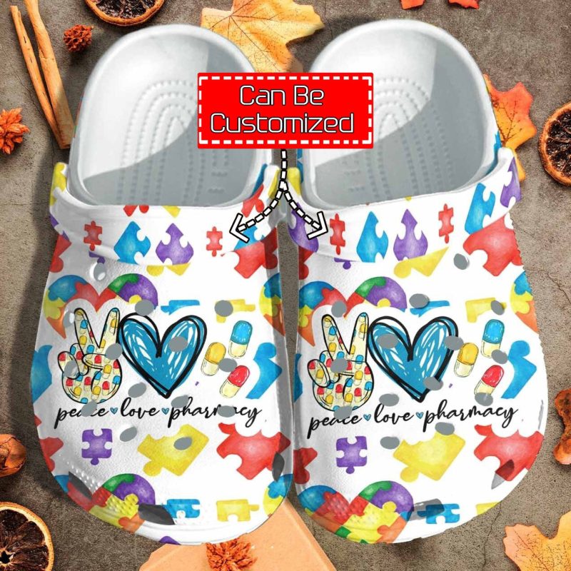 Custom Personalized Dental Nurse Peace Love Mothers Day Gifts Clog Shoes