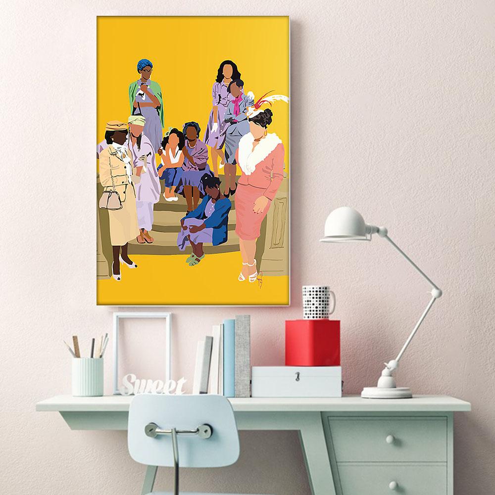 South Africa Canvas Prints Colorful Brown Skin Poster Prints African Girl Black Men Glamorous Ready To Hang Canvas Wall Art Decor