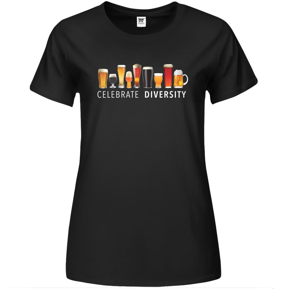 Celebrate Diversity Craft Beer Drinking Premium Womens T Shirts