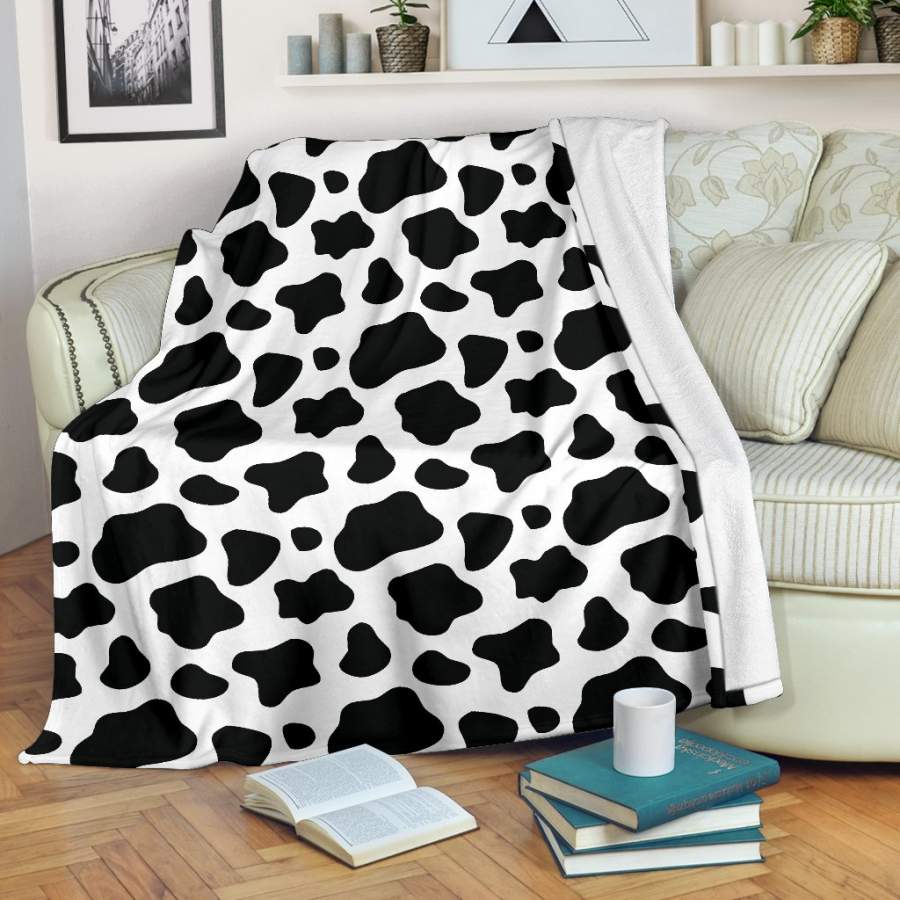 Black And White Cow Print Blanket