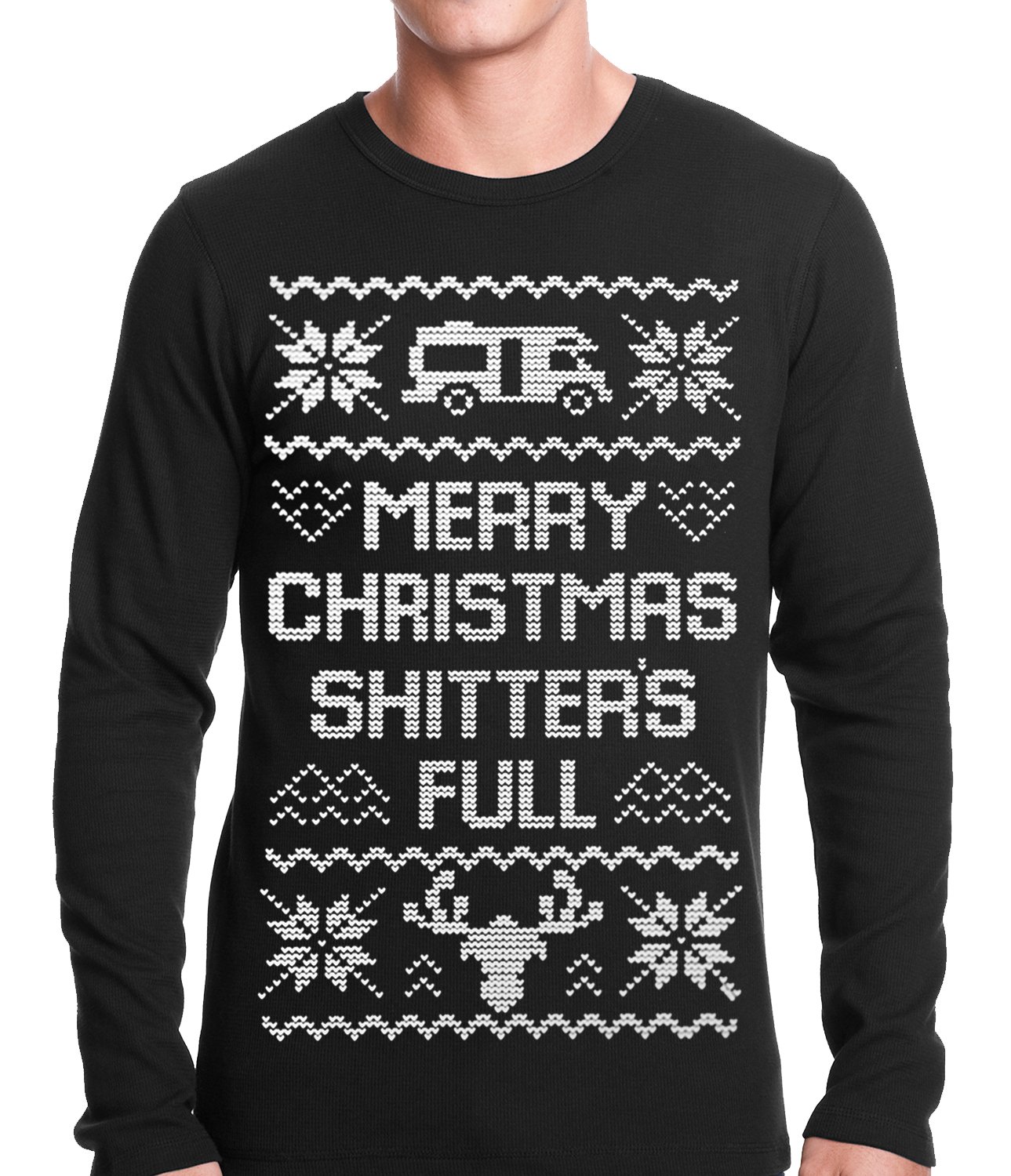 Ugly Christmas Thermal – Merry Christmas Shitters Full Ugly Thermal Shirt