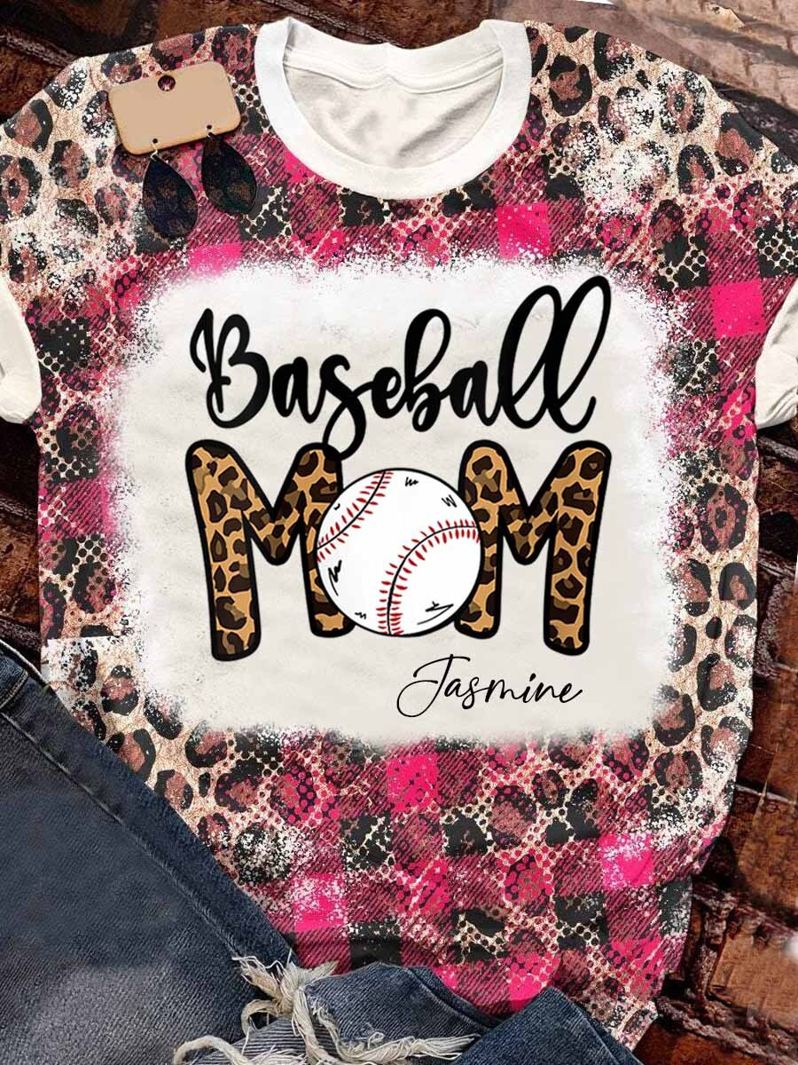 Baseball Mom Leopard Skin 3D T-Shirt Hoodies Gifts For Women Customize- Gtsz006