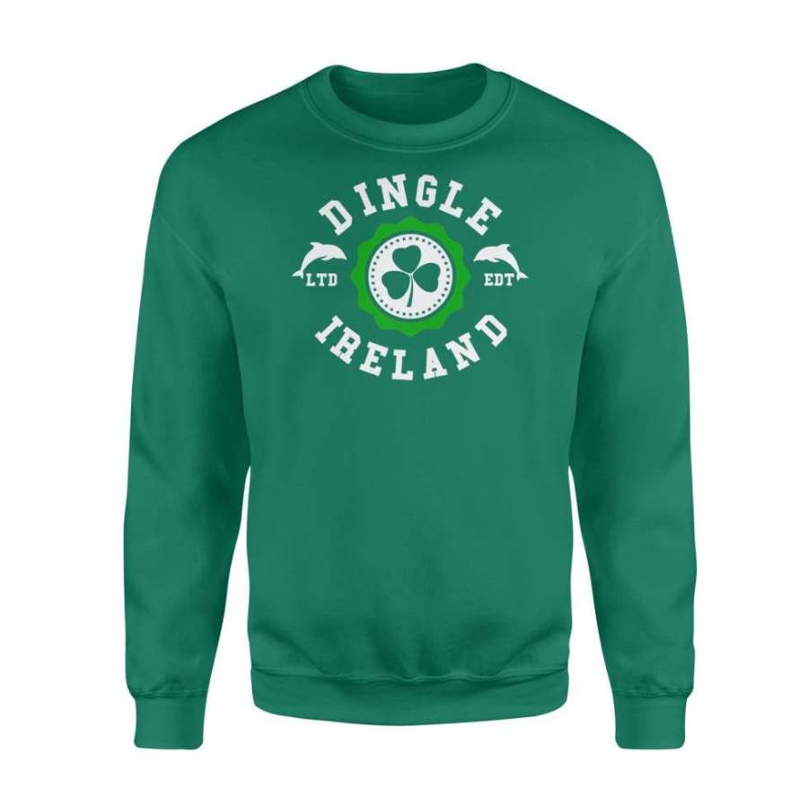 Dingle Kerry Dolphin Ireland Shamrock Irish Badge – Standard Fleece Sweatshirt