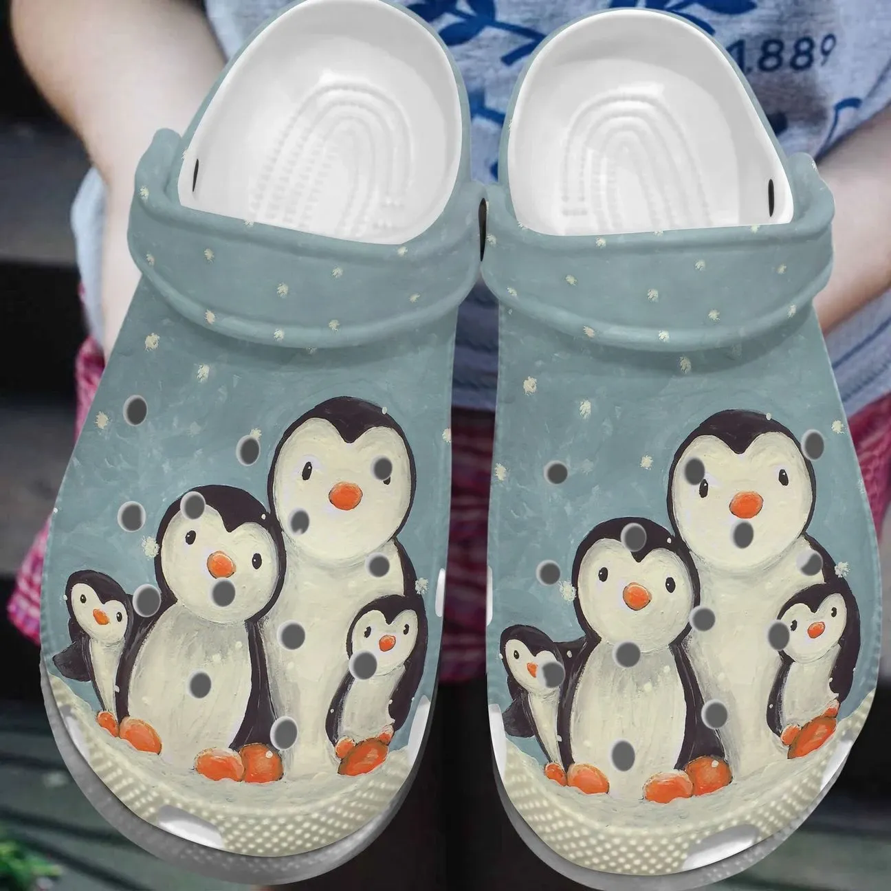 Penguin Personalize Clog Custom Crocs Fashionstyle Comfortable For Women Men Kid Print 3D Penguin Happy Family