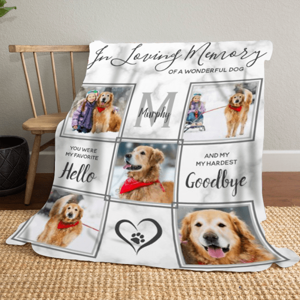 Personalized Dog Memorial In Loving Memory Of Wonderful Dog Blanket