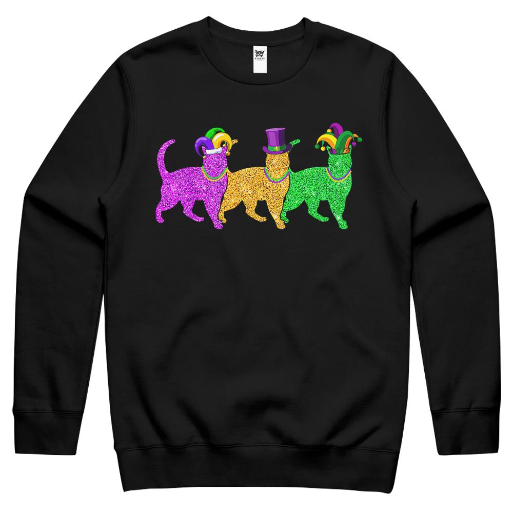 Cats Kitten Kitty Mardi Gras Festival Party Outfits Crewneck Sweatshirt