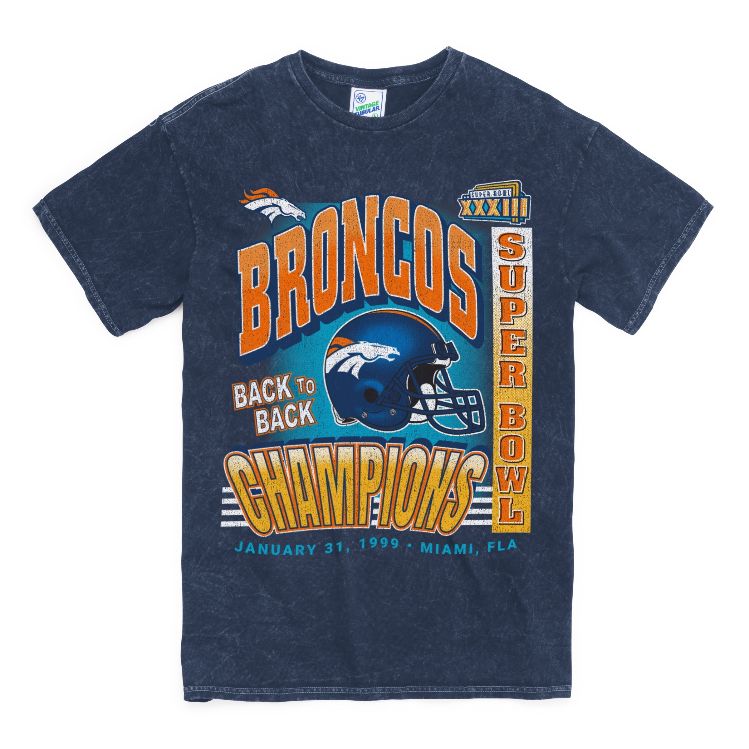 Denver Broncos Sb Gridiron Rocker  Vintage Tubular Tee/Unisex Tee/3Xl