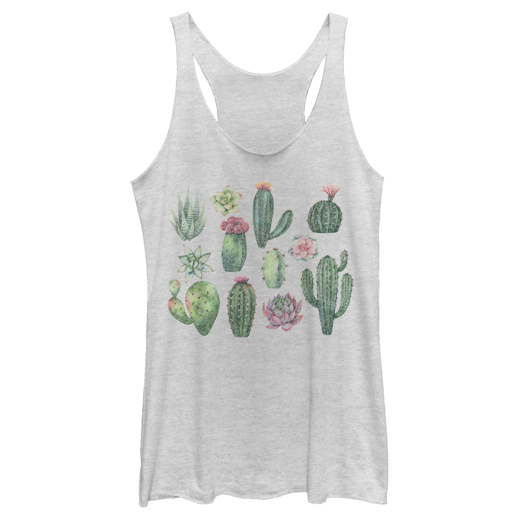 Women’S Lost Gods Colorful Succulents Racerback Tank Top