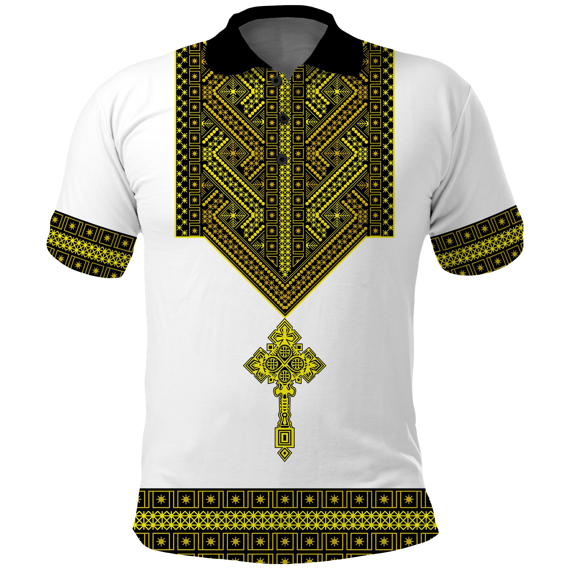 Ethiopia Tibeb Polo Shirt Royal Ethiopian Cross Lt13