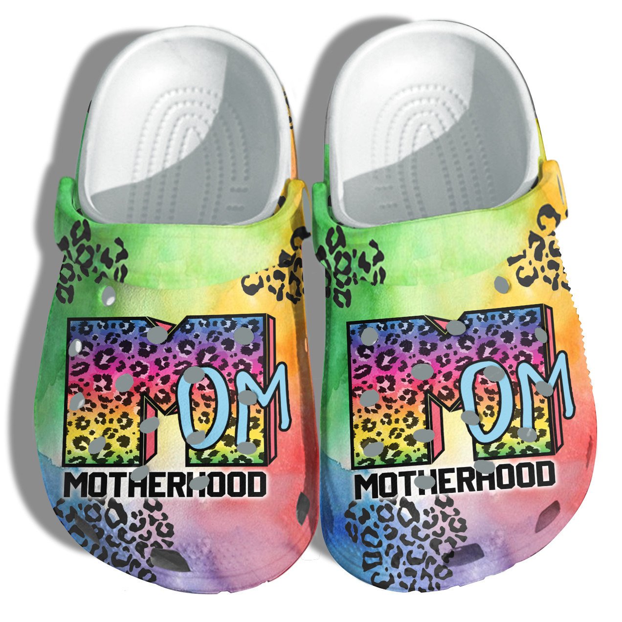 Mom Motherhood Hippie Shoes Crocs – Hippie Leopard Clogs Birthday Gifts ...