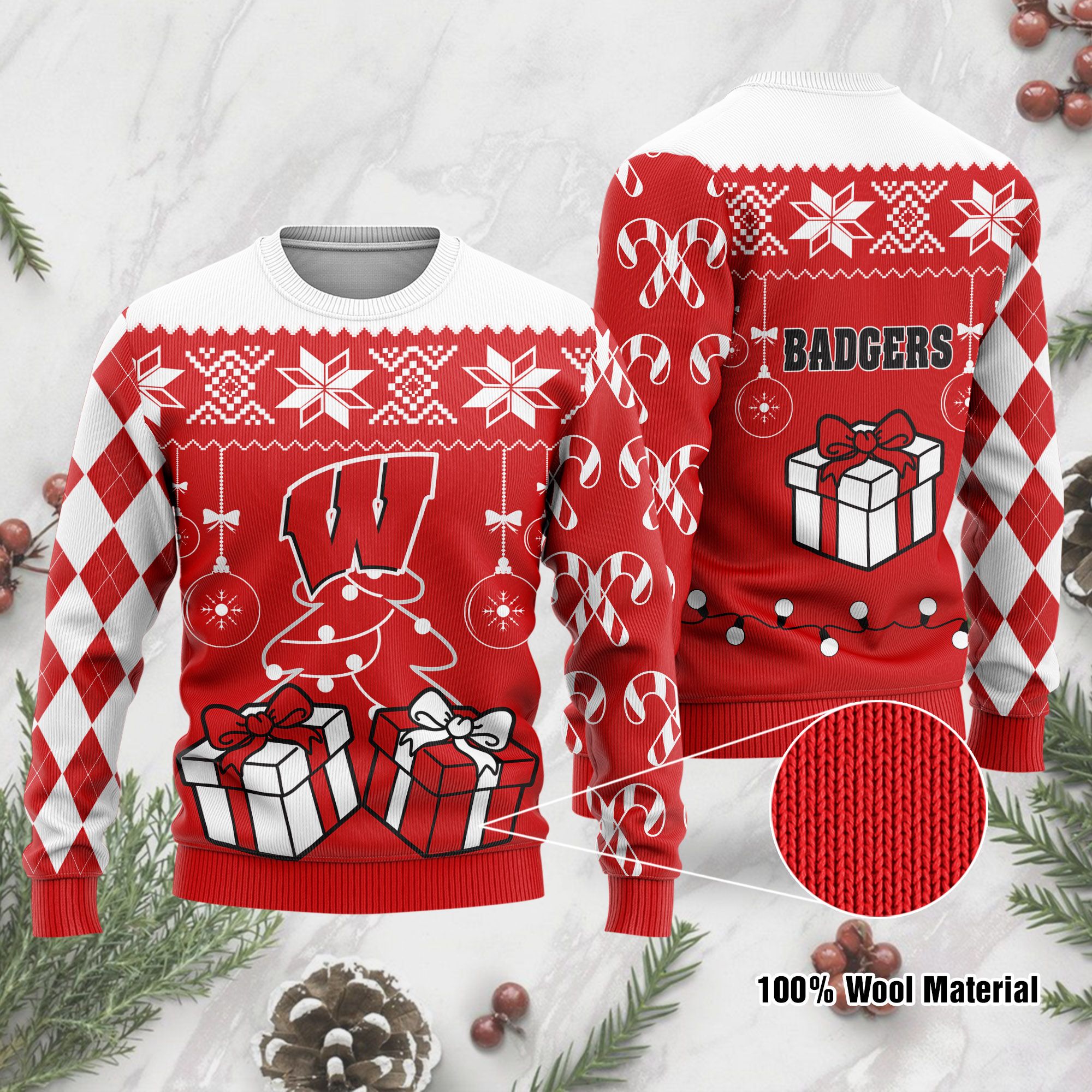 Wisconsin Badgers Ugly Sweater 191 L1MTH0345-XM