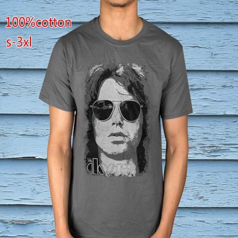 The Doors Summer Glare Band Merch Jim Morrison LA Woman Vintage Men T-Shirt