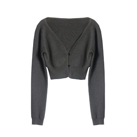 Cardigan Women Cropped Sweaters All-match V-neck Elegant Solid Slim Single Breasted Outwear Fashion Mujer Tops Korean Style Ins alx