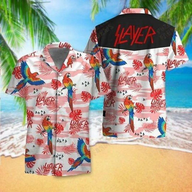 Slayer Hawaii Iv Graphic Print Short Sleeve Hawaii Casual Shirt Ha3100