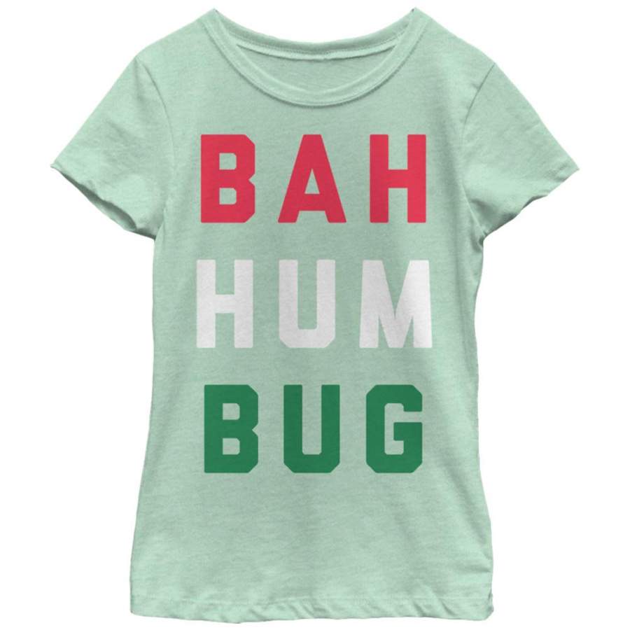 Lost Gods Girl’s Christmas Bah Humbug  T Shirt Mint XS