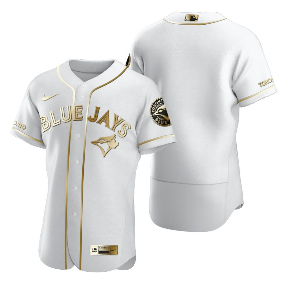 Toronto Blue Jays MLB Golden Brandedition White Jersey Gift For Blue Jays Fans