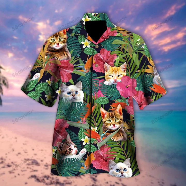 Cats Hawaii Shirt, Summer Aloha Shirt, Gift For Summer