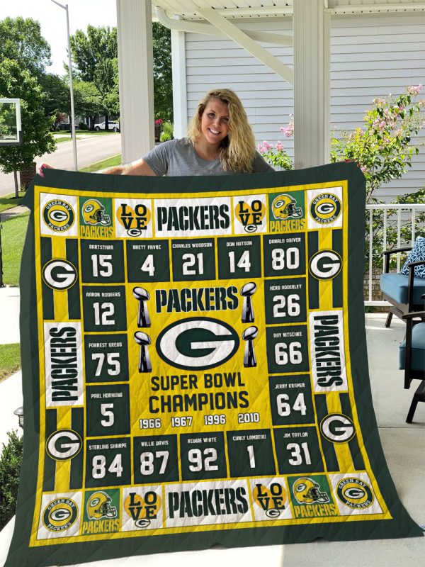 Green Bay Packers 2 Quilt Blanket I1D2