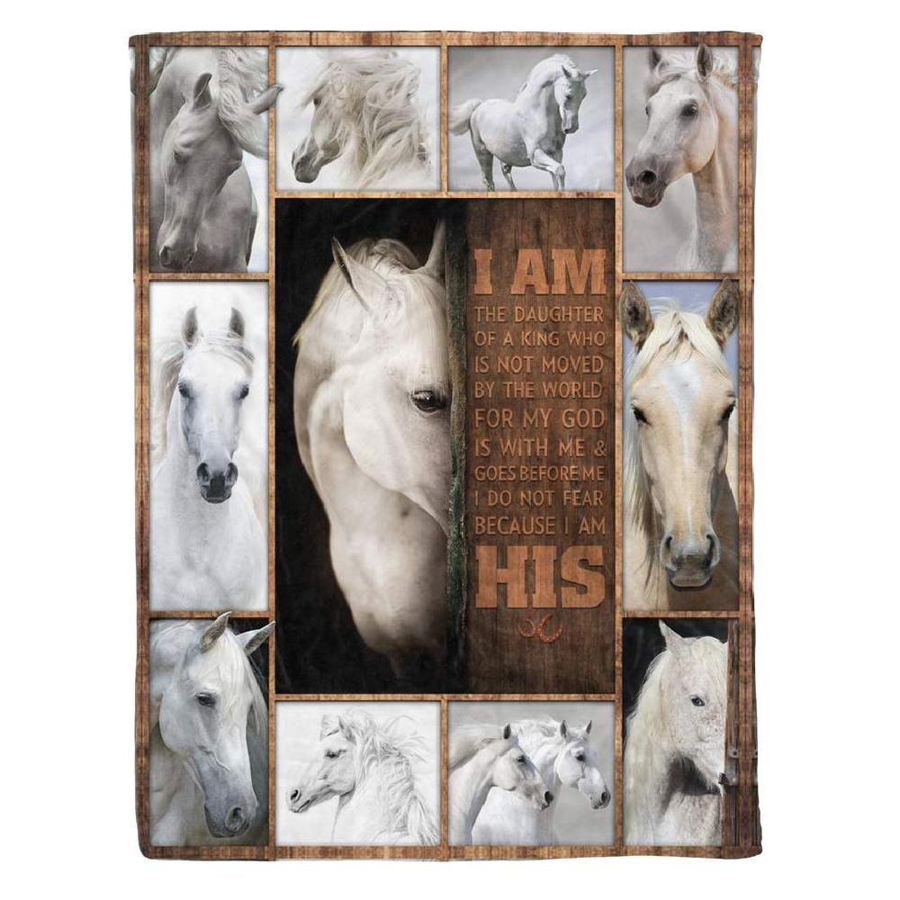 Animal White Horse Memorial Horse Fleece Blanket Family Gift Home Decor Bedding Couch Sofa Soft And Comfy Cozy