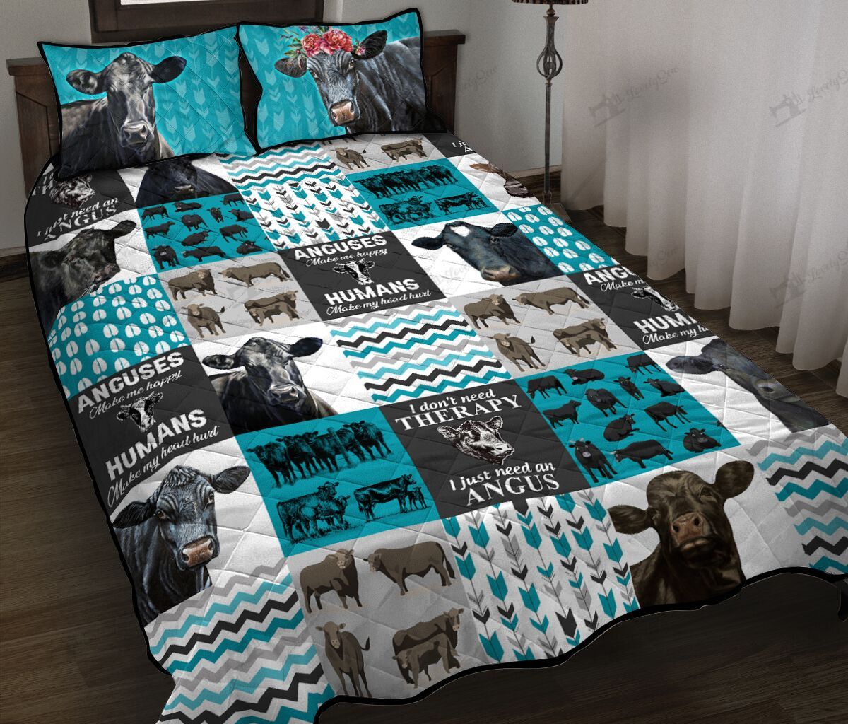 Angus cow Quilt Bed Set & Quilt Blanket DVE20120104-DVQ20120104