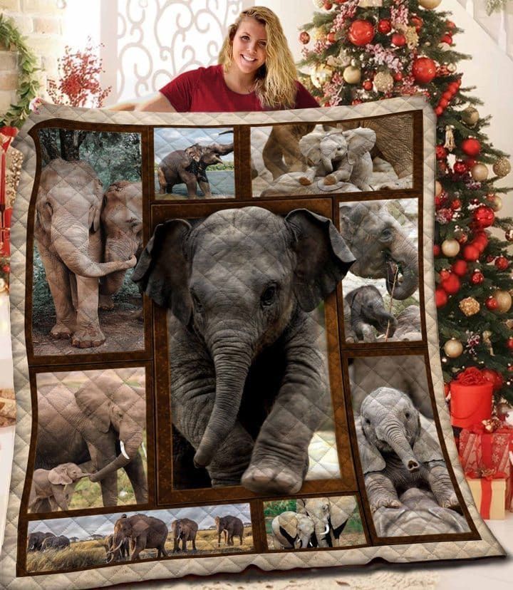 Animal  Elephant Pose  Quilt Blanket