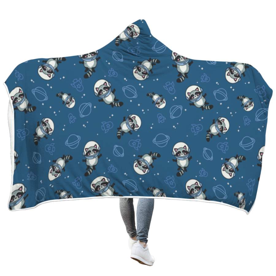 ASTRONAUTS IN THE SPACE Custom Hooded Blanket