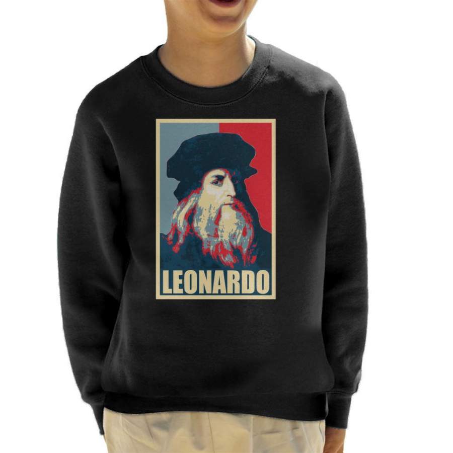 Leonardo Propaganda Poster Pop Art Kid’s Sweatshirt