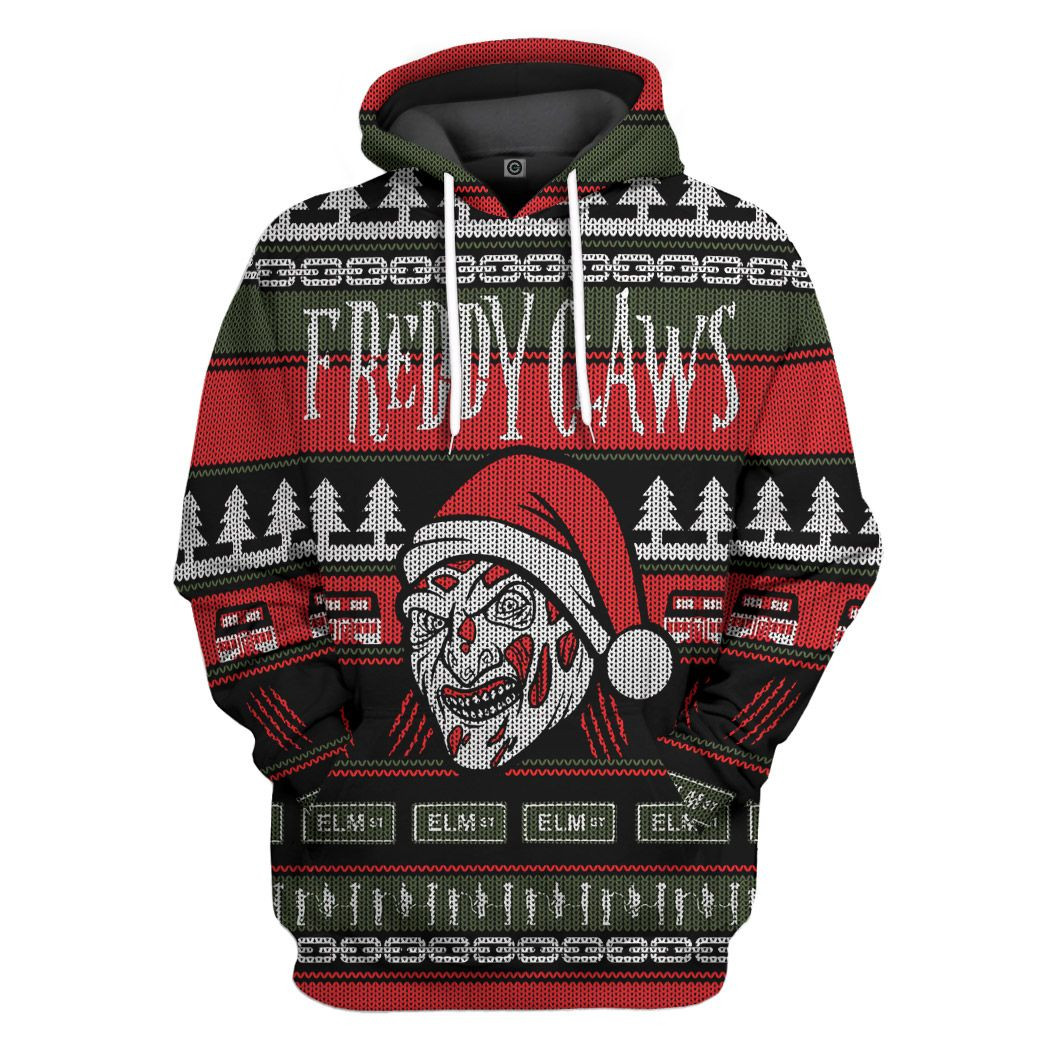 3D Custom Freddy Claws Ugly Christmas Tshirt Hoodie Apparel