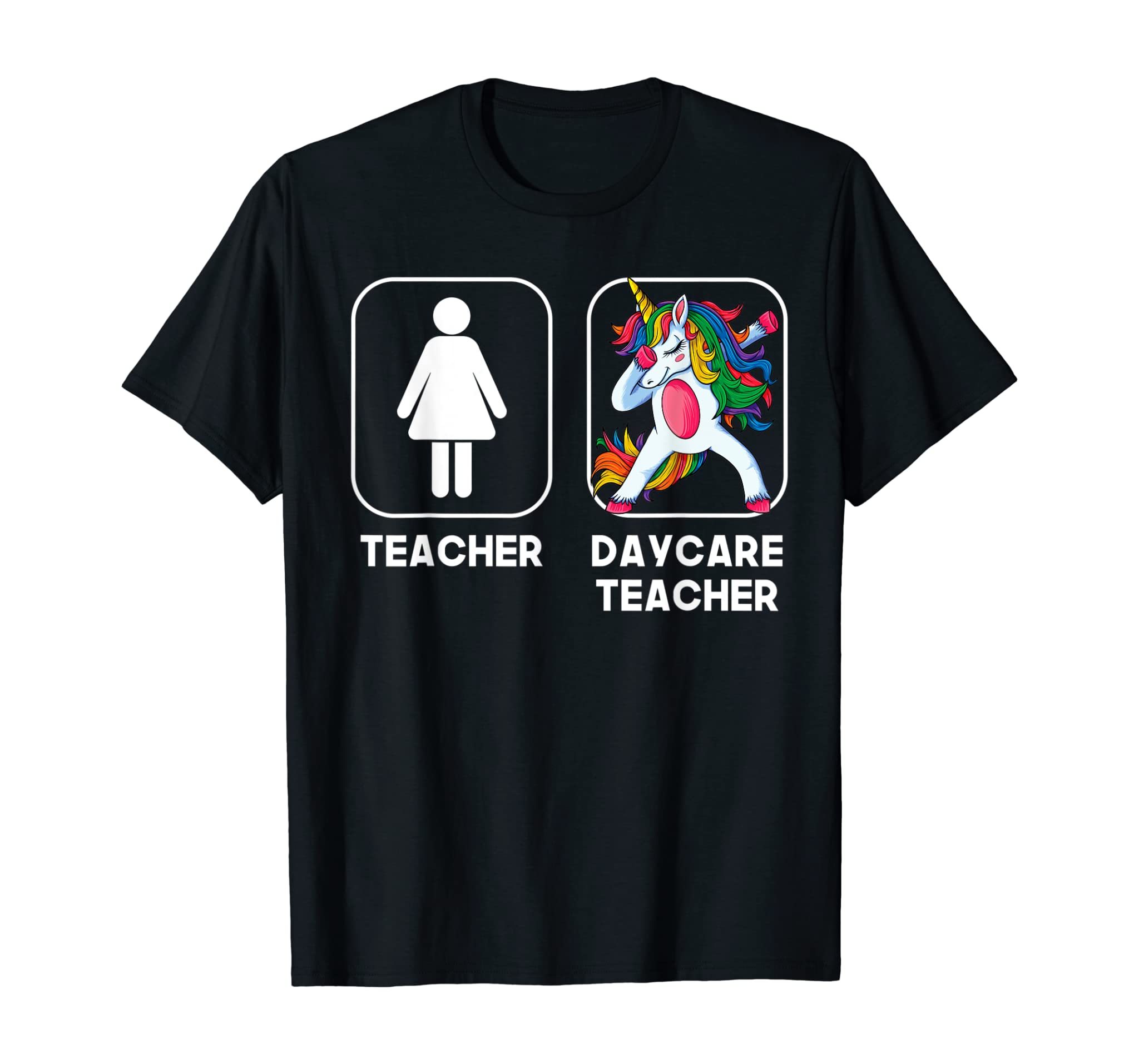 Daycare Teacher Funny Gift Dabbing Unicorn Teacher Women T-Shirt