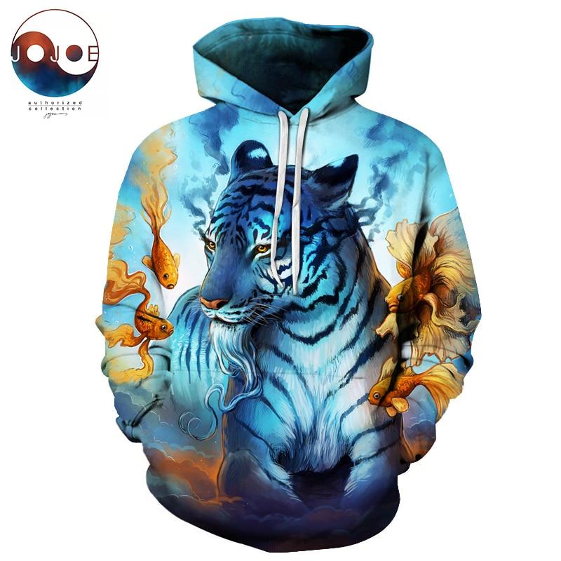 Mystical Blue Tiger Hoodie