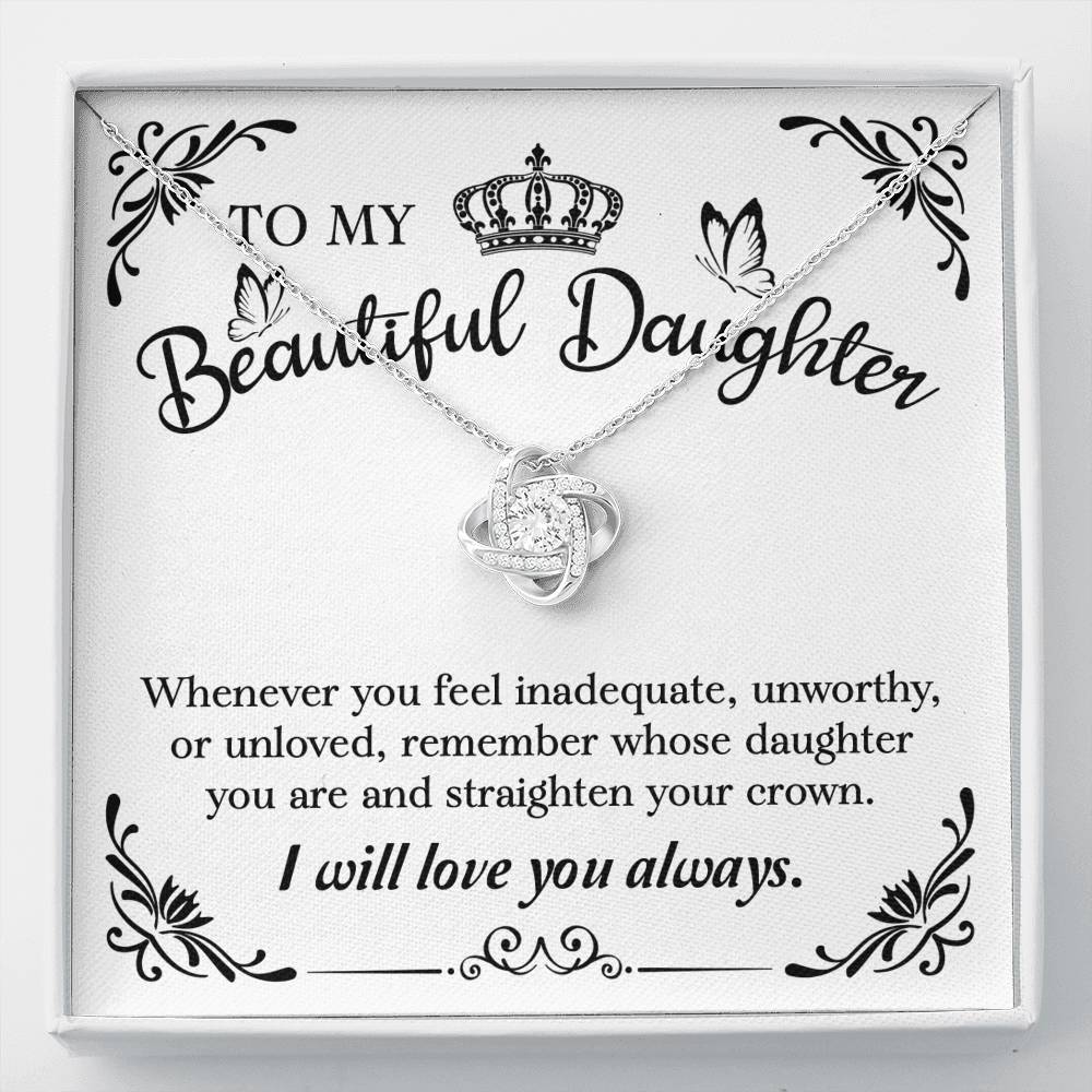 Lts To Beautiful Daughter Straighten Your Crown Necklace