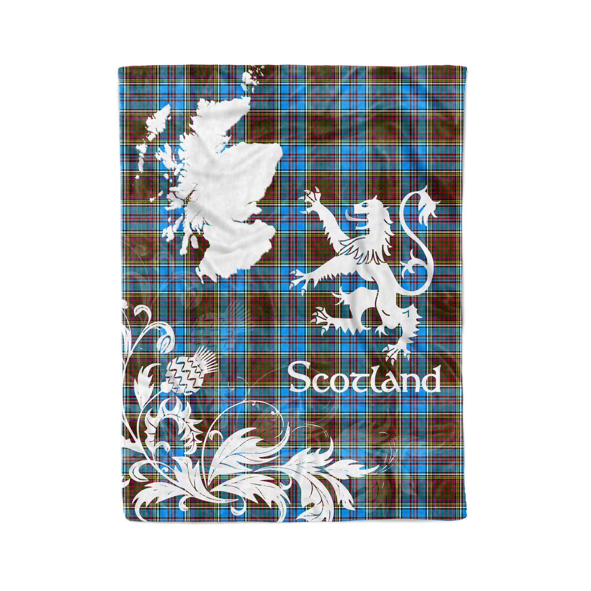 Tartan Plaid Fleece Blanket Tartan Blanket Thistle And Lion Scottish Clan Anderson Plaid Blanket