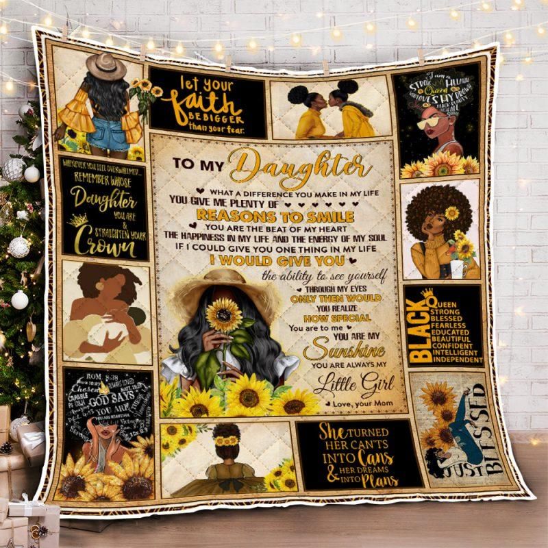 My Black Is Beautiful Melanin, African American Cozy Fleece Blanket Sherpa Blanket