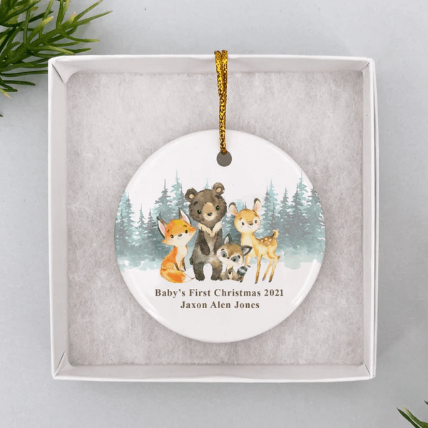 Personalized Cute Animal Baby’S First Christmas Ornament 2021