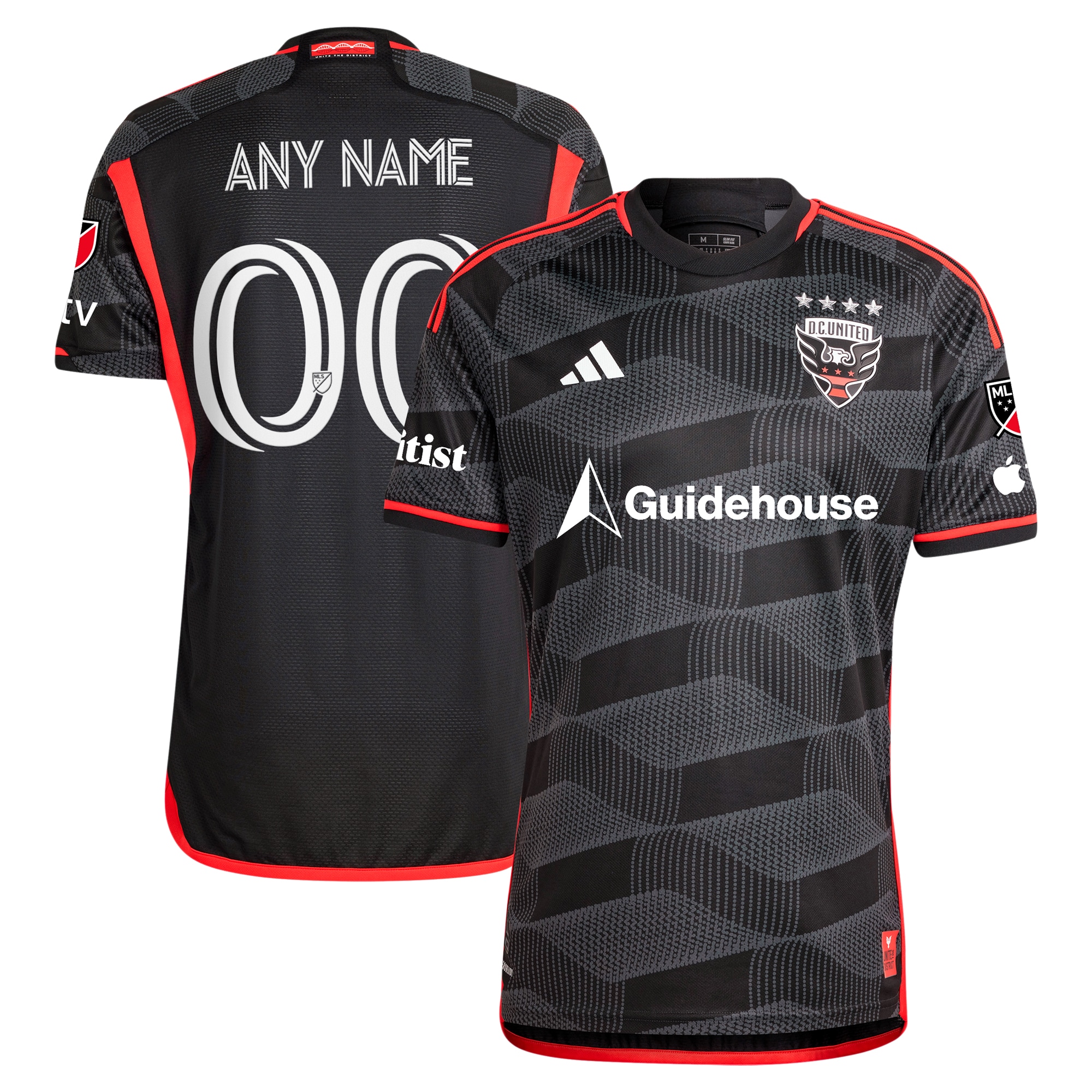 D.C. United 2024 The Icon Kit Authentic Custom Jersey  Black