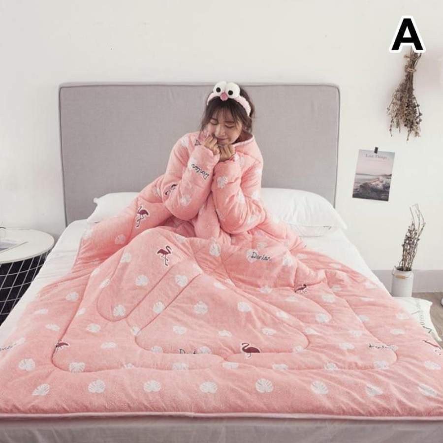 Wearable Weighted Blanket with Sleeves Thick Warm Comforter