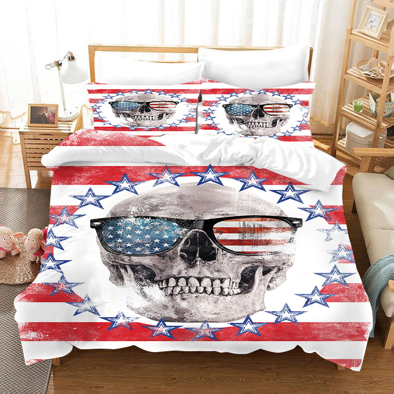 3D Love Skull Bedding Set Pl17062002