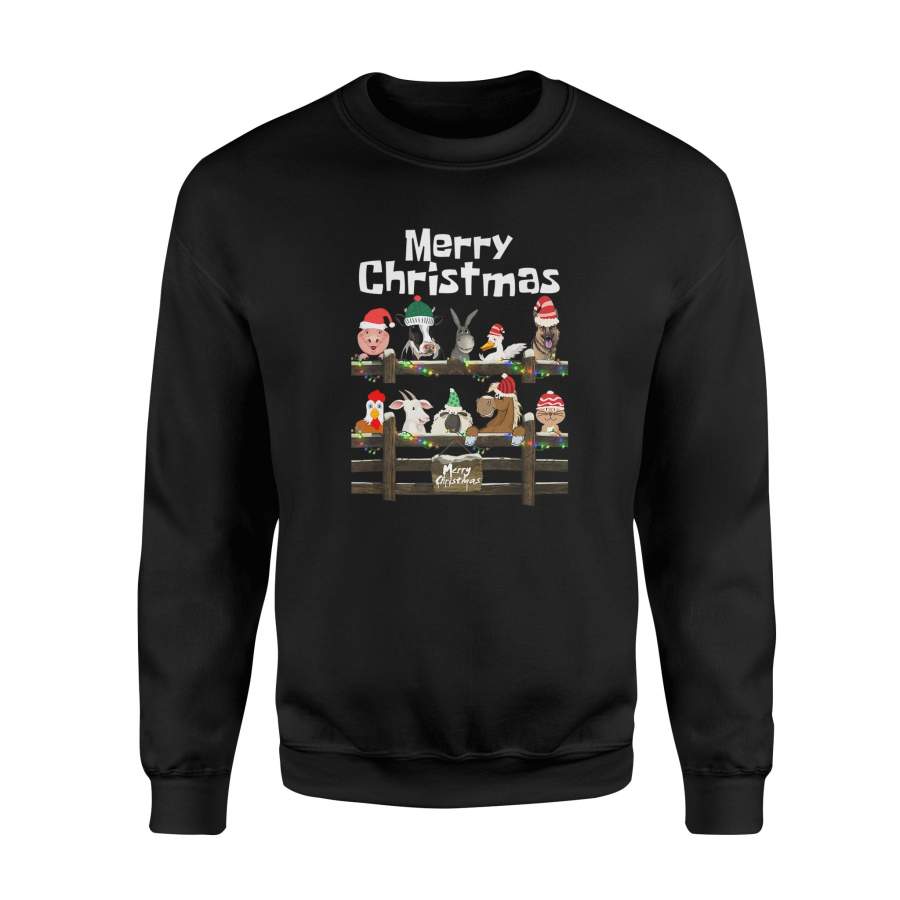 Cattle Christmas T-Shirt Farm Rancher Animal Lover – Standard Fleece Sweatshirt