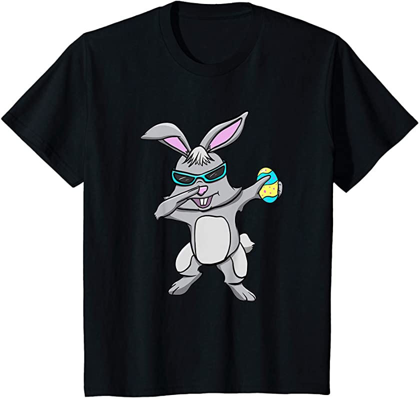 Kids Dabbing Bunny Rabbit Easter Day Boys Girls Outfit T-Shirt