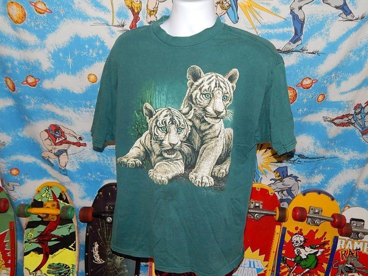 90S Tiger Cubs Vintage Green Silkmaster Grunge Shirt