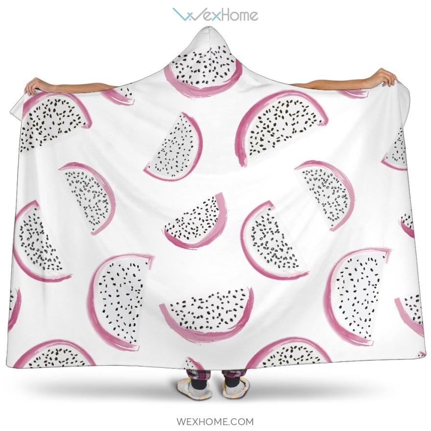 Dragon Fruit Pattern Hooded Blanket