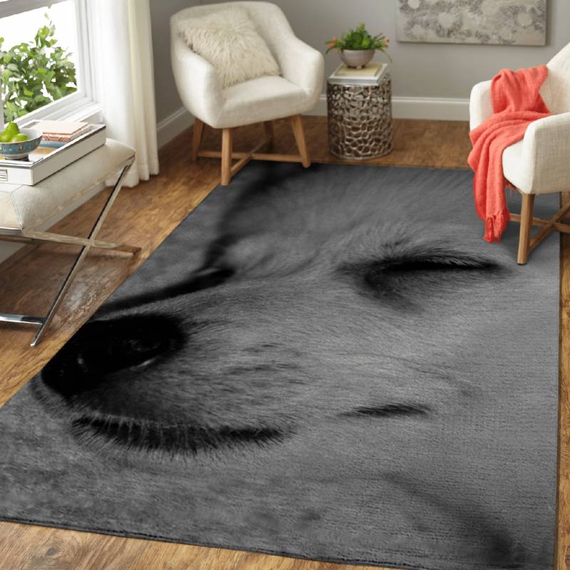 Sleeping puppy BW – Animals Area Rug Carpet