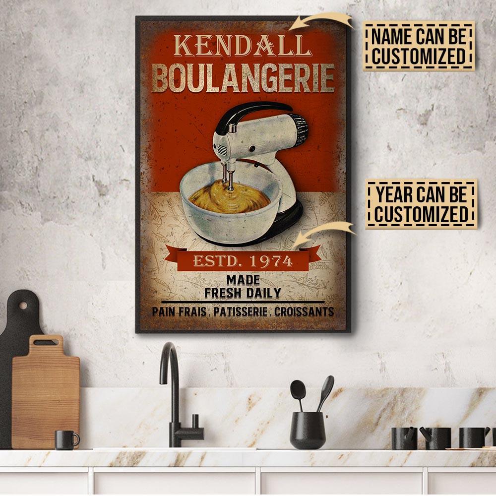 Aeticon Gifts Personalized Baking Boulangerie Made Fresh Daily Canvas Mom Dad Gift Home Decor