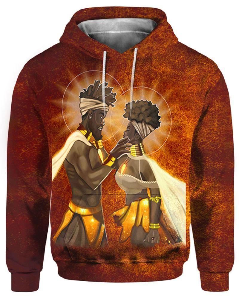 Wonderprint Hoodie – African American King And Queen Hoodie